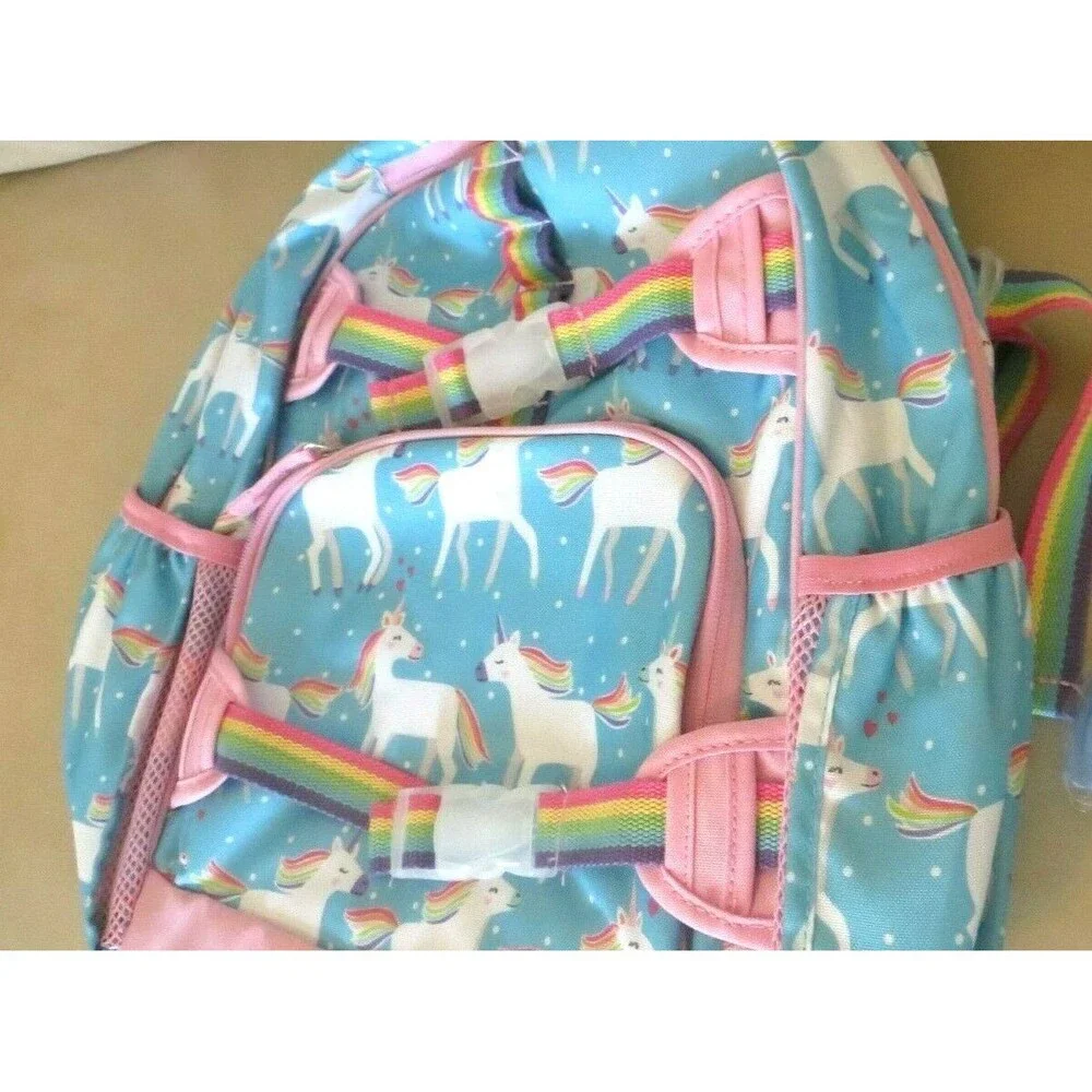 Pottery barn School BACKPACK LARGE Rainbow Unicorn Parade Heart Travel girl pink